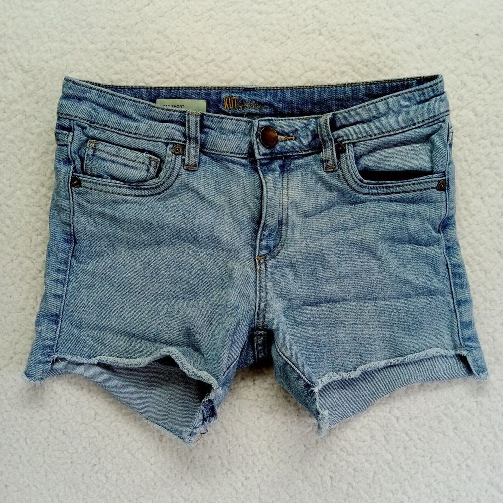 Kut from the Kloth Cut-off Fray Short Womens 0 (28x3) Lowrise Denim Cotton Blend